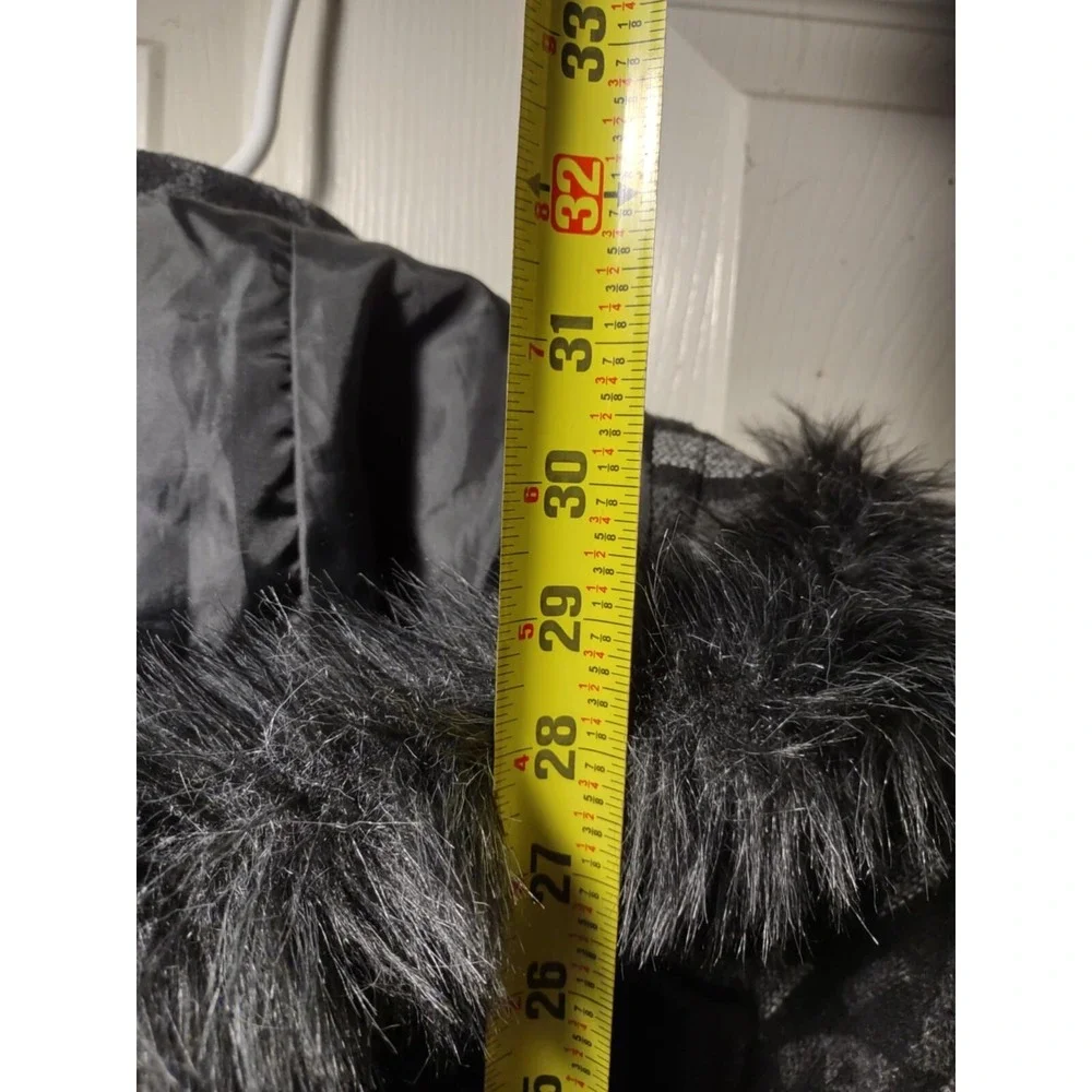 Mossimo Supply‎ Co Womens Grey Black Southwestern Geometric Hooded Parka Coat S